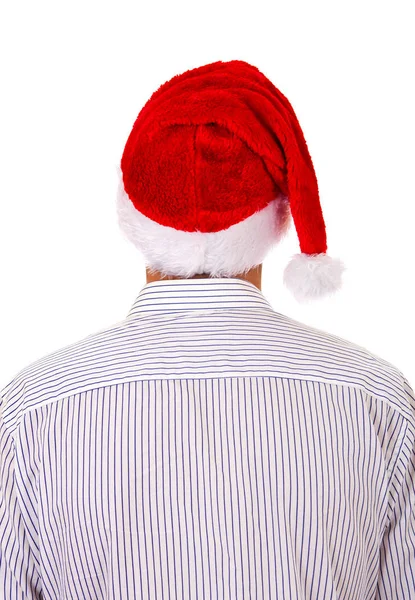 Vue arrière d'un homme à Santa Hat — Photo