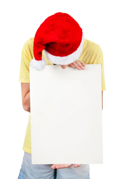 Young Man with Blank Board Stock Photo