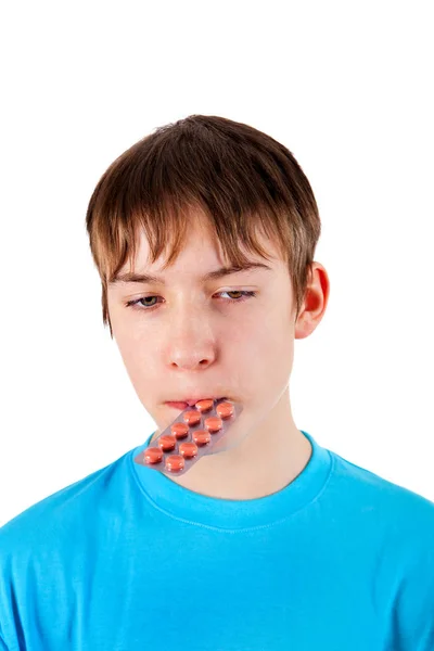 Teenager with the Pills — Stock Photo, Image