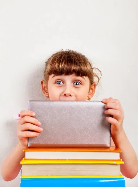 Small Girl with Tablet Computer Stock Photo