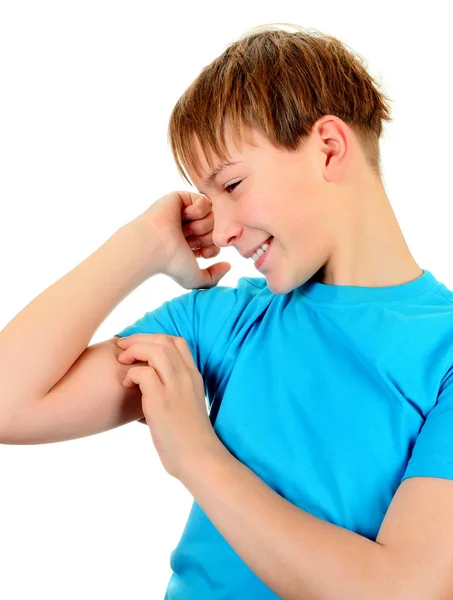 Kid Muscle Flexing — Stock Photo, Image