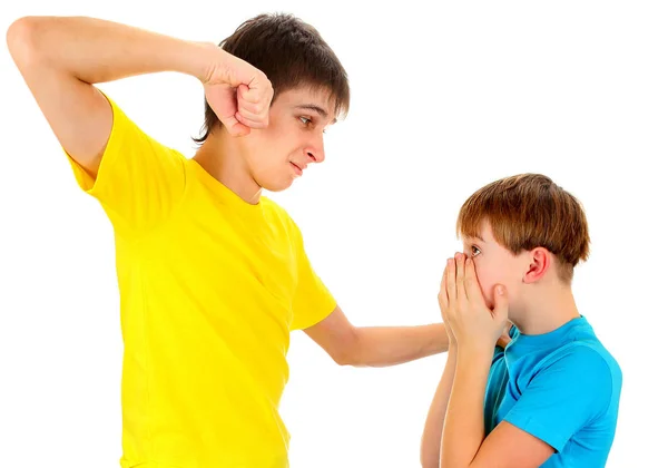 Teenager threaten a Kid — Stock Photo, Image