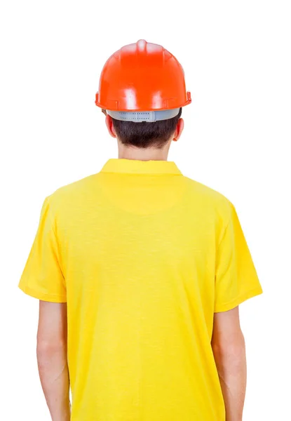 Man Rear View in Hard Hat — Stock Photo, Image