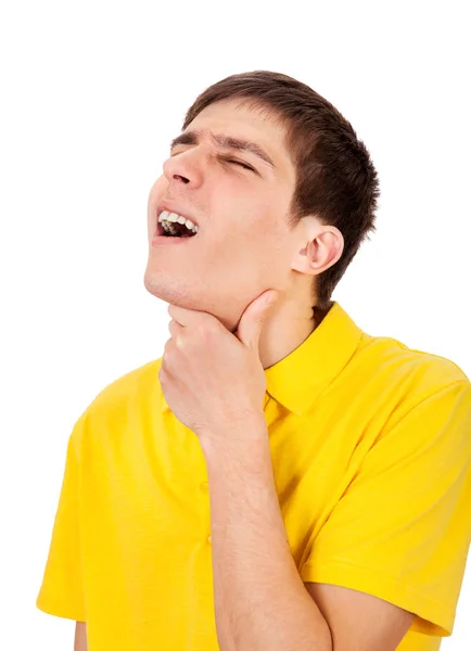 Young Man with Sore Throat — Stock Photo, Image