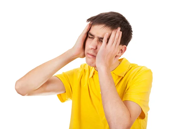 Young Man feels Headache — Stock Photo, Image