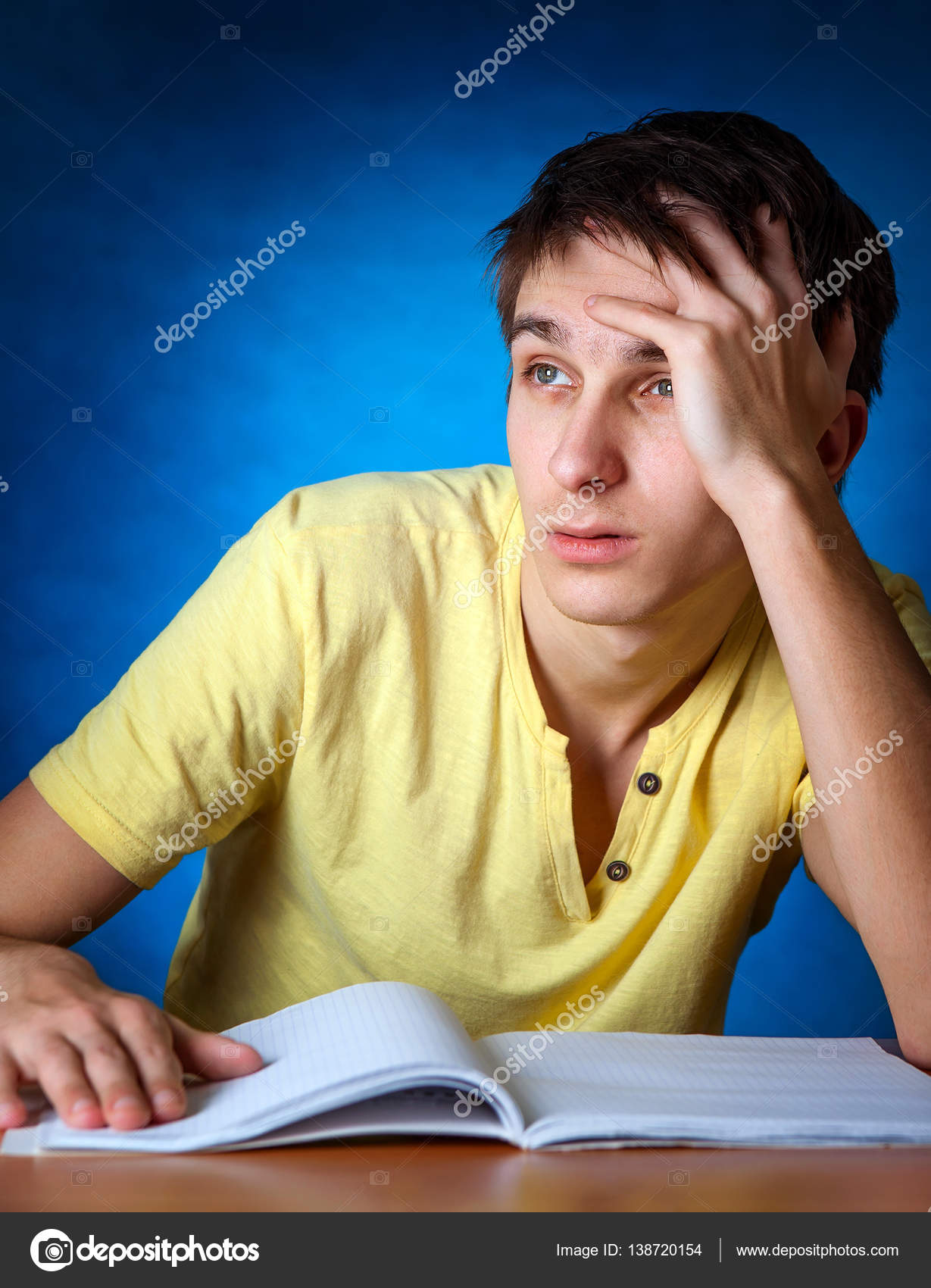 Sad Student With The Book Stock Photo C Sabphoto 138720154