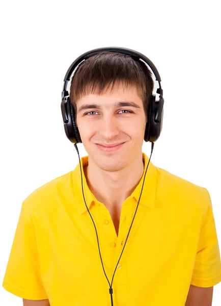 Hombre joven en auriculares — Foto de Stock