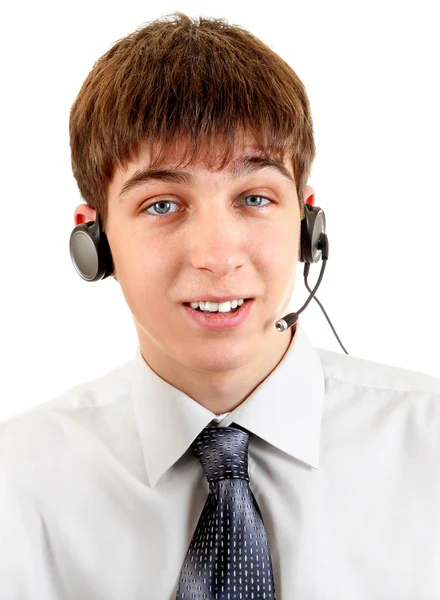 Teenager mit Headset — Stockfoto