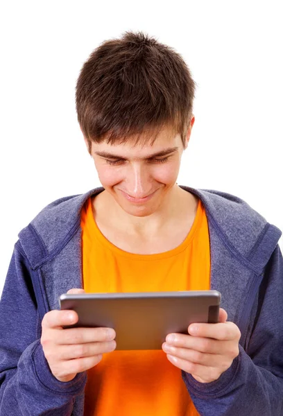 Young Man with Tablet — Stock Photo, Image