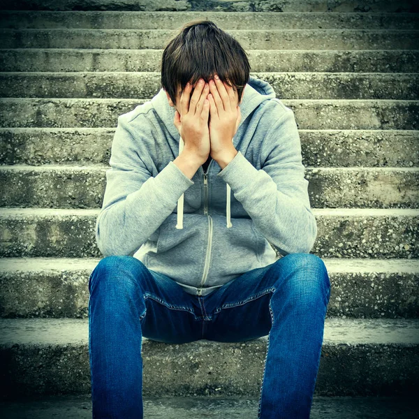 Sad Young Man outdoor — Stock Photo, Image