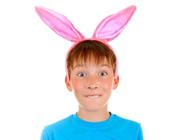 Kid with Rabbit Ears clipart