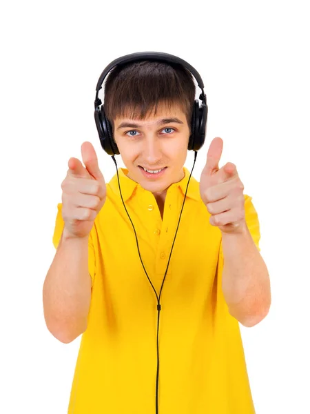 Young Man in Headphones — Stock Photo, Image