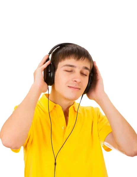 Młody mężczyzna w słuchawkach — Zdjęcie stockowe