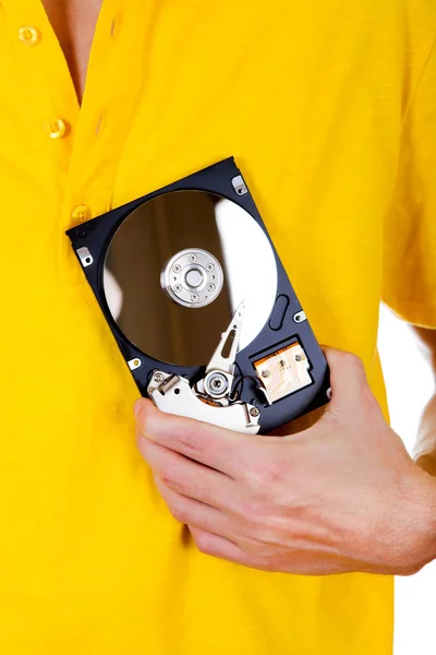 Personne avec disque dur — Photo