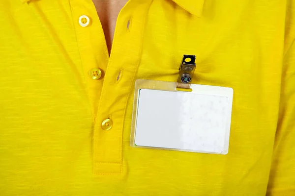Person with Empty Badge — Stock Photo, Image