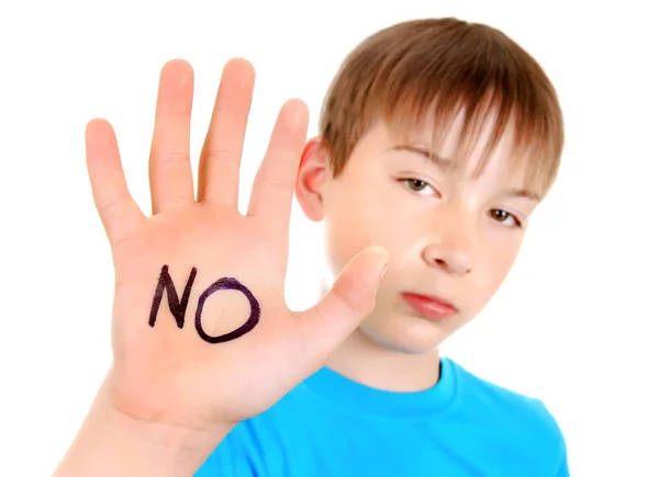 Kid with Refusal Gesture — Stock Photo, Image