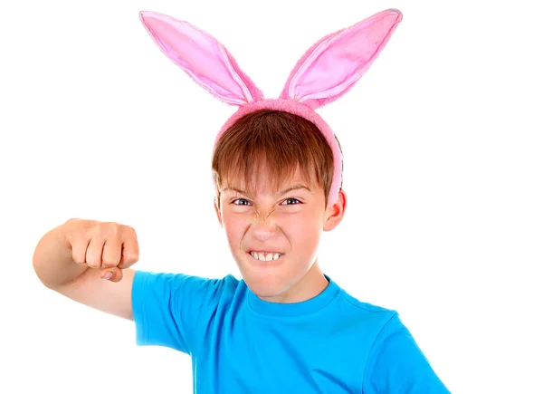 Niño con orejas de conejo — Foto de Stock