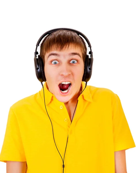 Hombre joven en auriculares — Foto de Stock