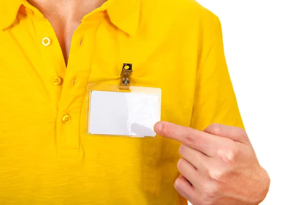 Person with Empty Badge — Stock Photo, Image