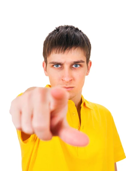 Young Man pointing — Stock Photo, Image