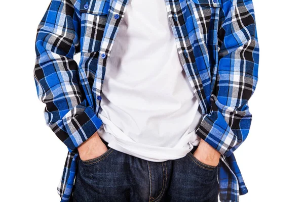 Man in Jeans bodem — Stockfoto