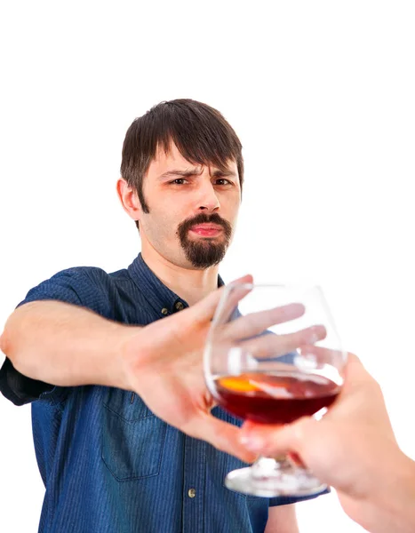 L'uomo rifiuta l'alcol — Foto Stock