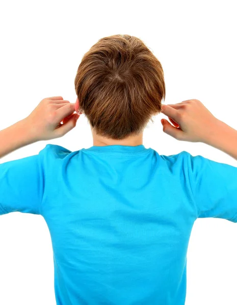 Kid uzavřete své uši — Stock fotografie