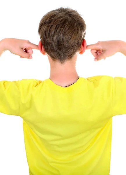 Dítě se zacpanýma ušima — Stock fotografie
