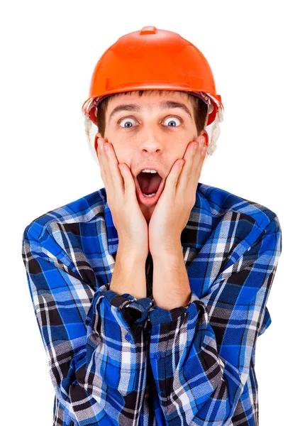 Young Man in Hard Hat — Stock Photo, Image