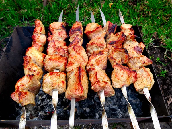 Shish Kebab cooking — Stock Photo, Image