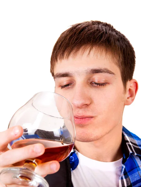 Jeune homme avec un alcool — Photo