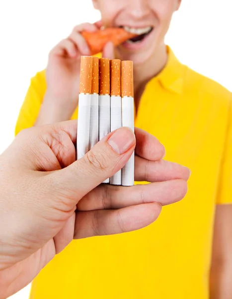Young Man and Cigarettes — Stock Photo, Image