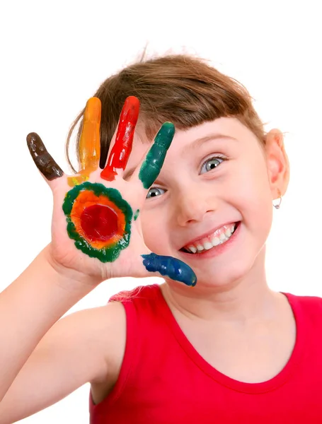 Child with Painted Palm — Stock Photo, Image