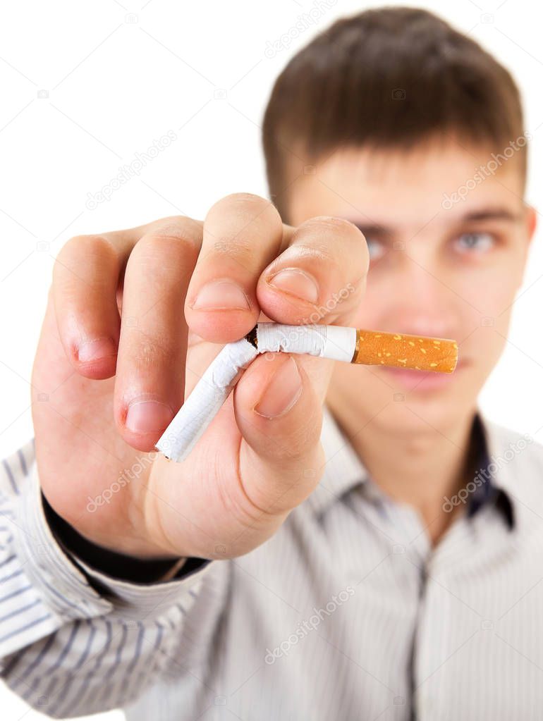 Young Man refuse a Cigarette