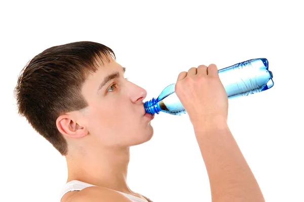 Έφηβος με μπουκάλι του νερού — Φωτογραφία Αρχείου