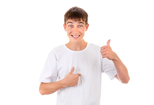 Teenager Pointing at Himself — Stock Photo, Image