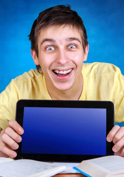 Estudante com computador tablet — Fotografia de Stock