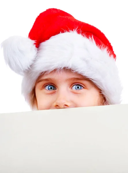 Niña en Santa Sombrero —  Fotos de Stock