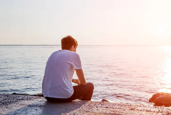 Young Man at Seaside — Stock Photo, Image