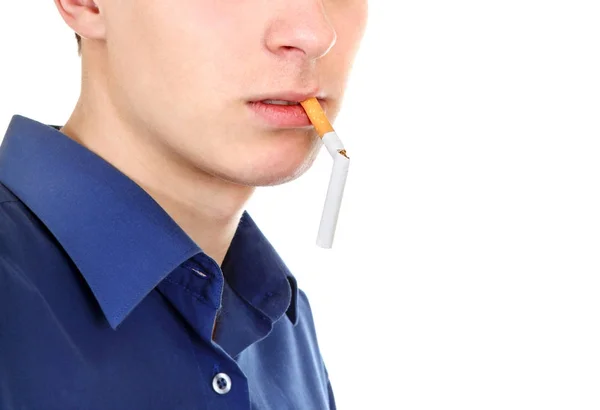 Teen with Broken Cigarette — Stock Photo, Image