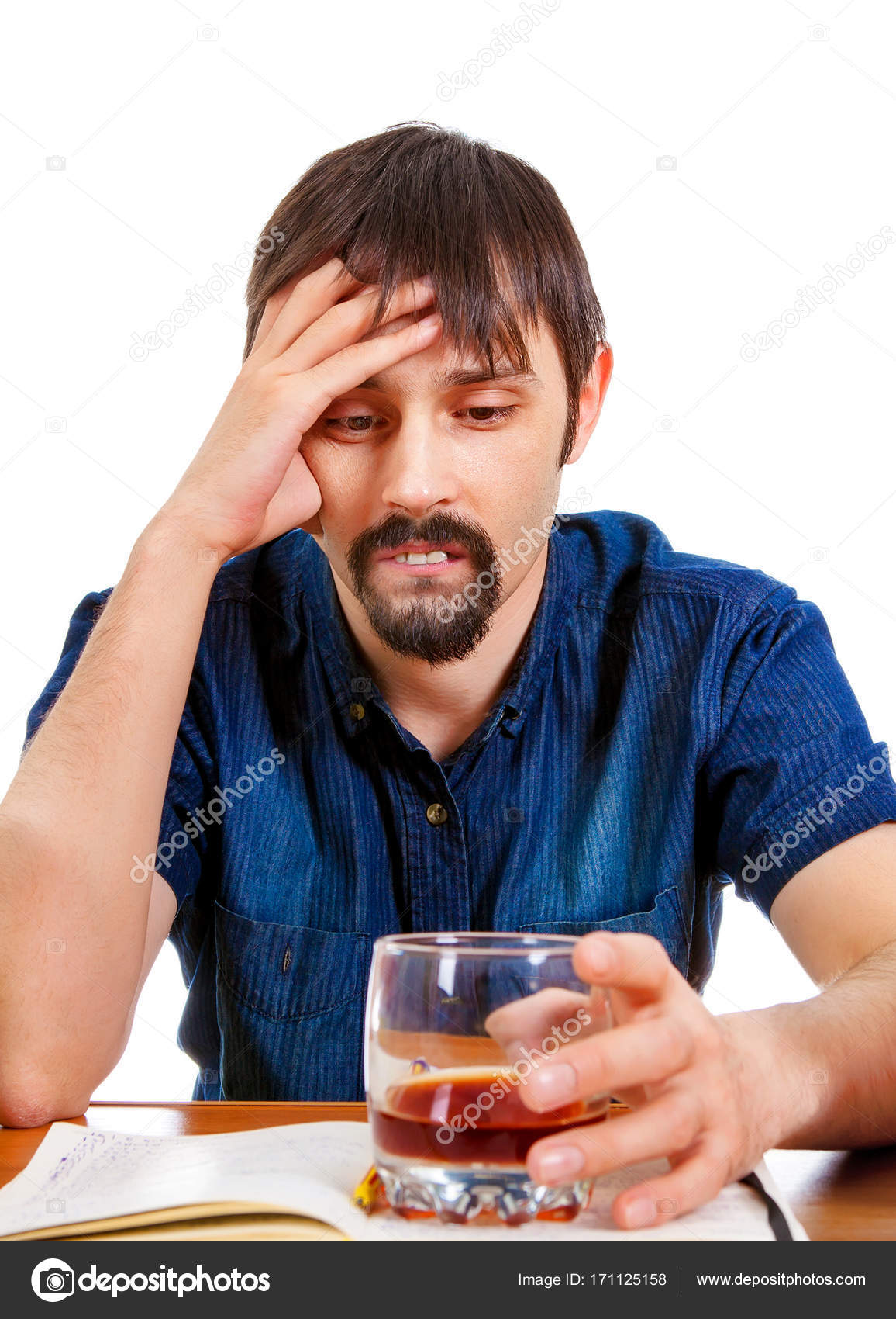 Sad Man With Alcohol Stock Photo C Sabphoto 171125158