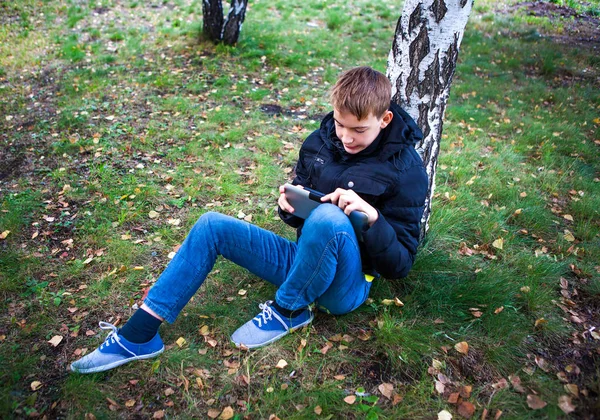 Kid with Tablet — Stock Photo, Image