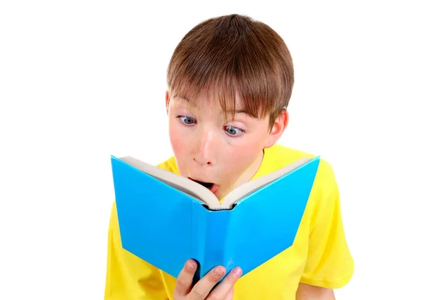 Surprised Kid with a Book — Stock Photo, Image