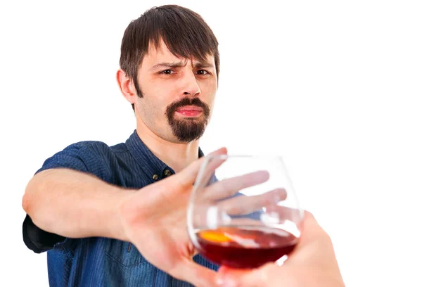 Людина, відмовитися від алкоголю — стокове фото