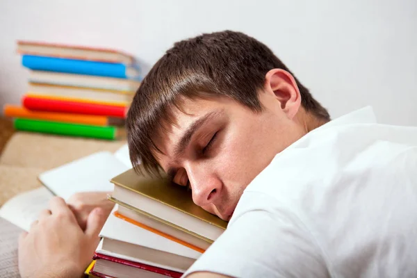 Trött student sover — Stockfoto