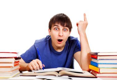 bir kitap ile öğrenci