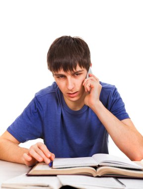 Öğrenci ile bir telefon