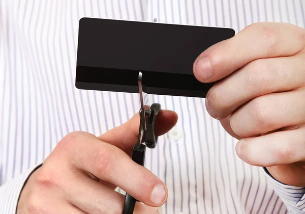 Person cutting a Credit Card — Stock Photo, Image