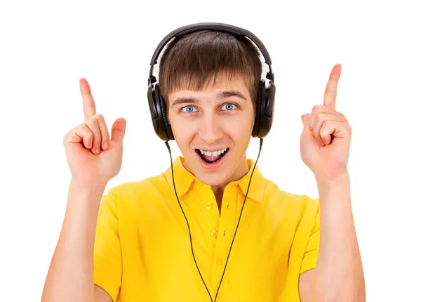 Young Man in Headphones — Stock Photo, Image