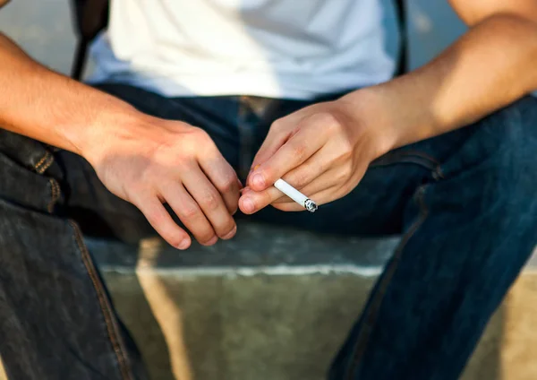 Person with a Cigarette — Stock Photo, Image